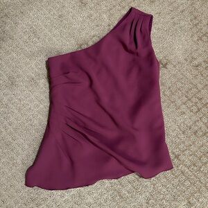 Elegant One-Shoulder Purple Top